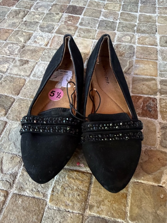 White Mt. Shoes - Women’s Black Embellished Pointed-Toe Flats